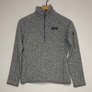 Women's Patagonia Small 1/4 Zip Better Sweater Heathered Gray Fleece Pullover